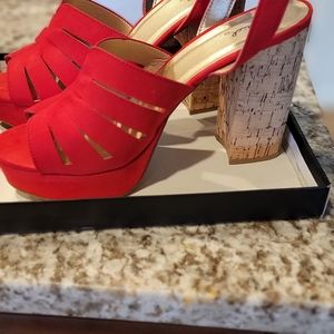 Red cork shoes. New!!!